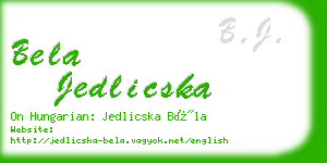 bela jedlicska business card